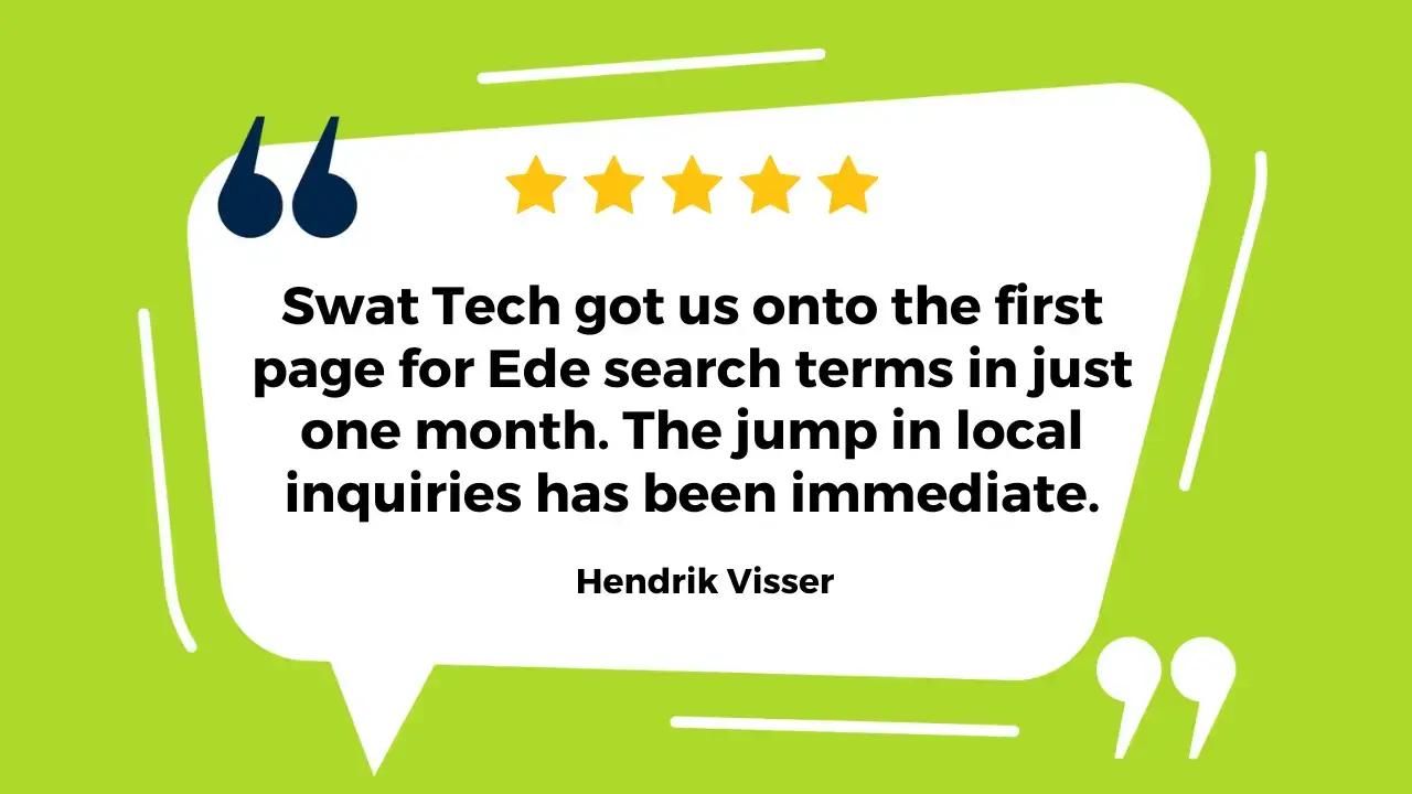 a Client Reviews for Swat Tech Marketing Agency as seo expert ede netherlands