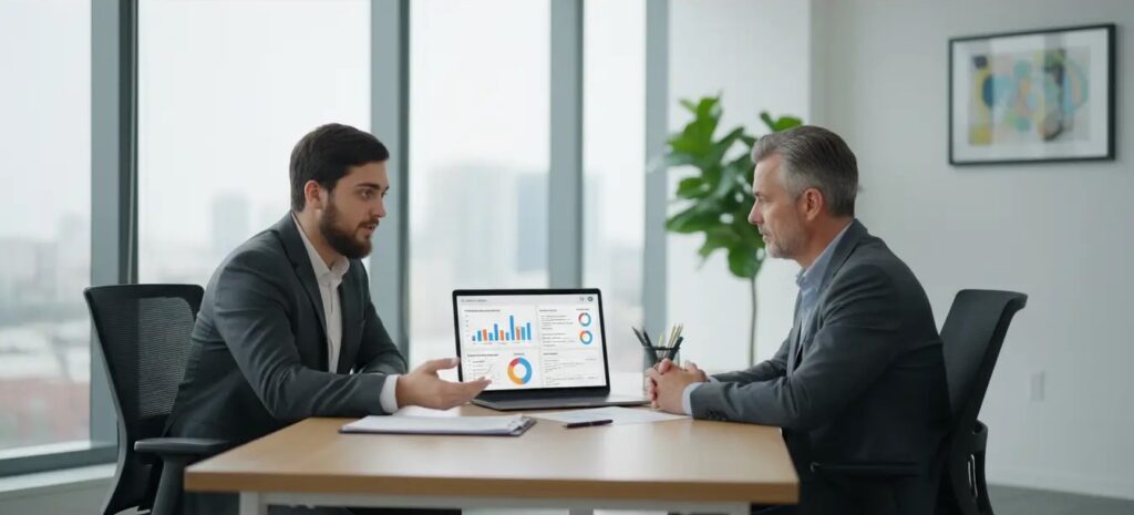 meeting with client as digital marketing in swat expert